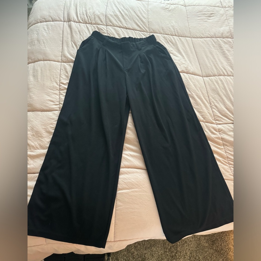 Halara Black Pocket Wide Leg Work Pants